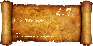 Lux Tünde névjegykártya